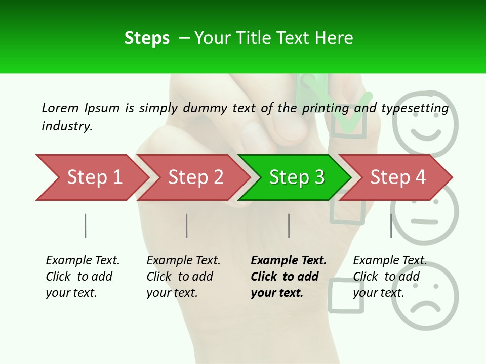 A Hand Writing On A Green Business Card PowerPoint Template