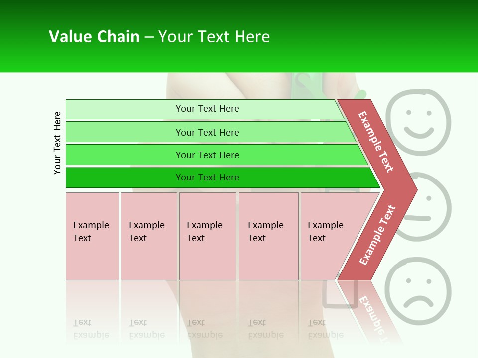 A Hand Writing On A Green Business Card PowerPoint Template