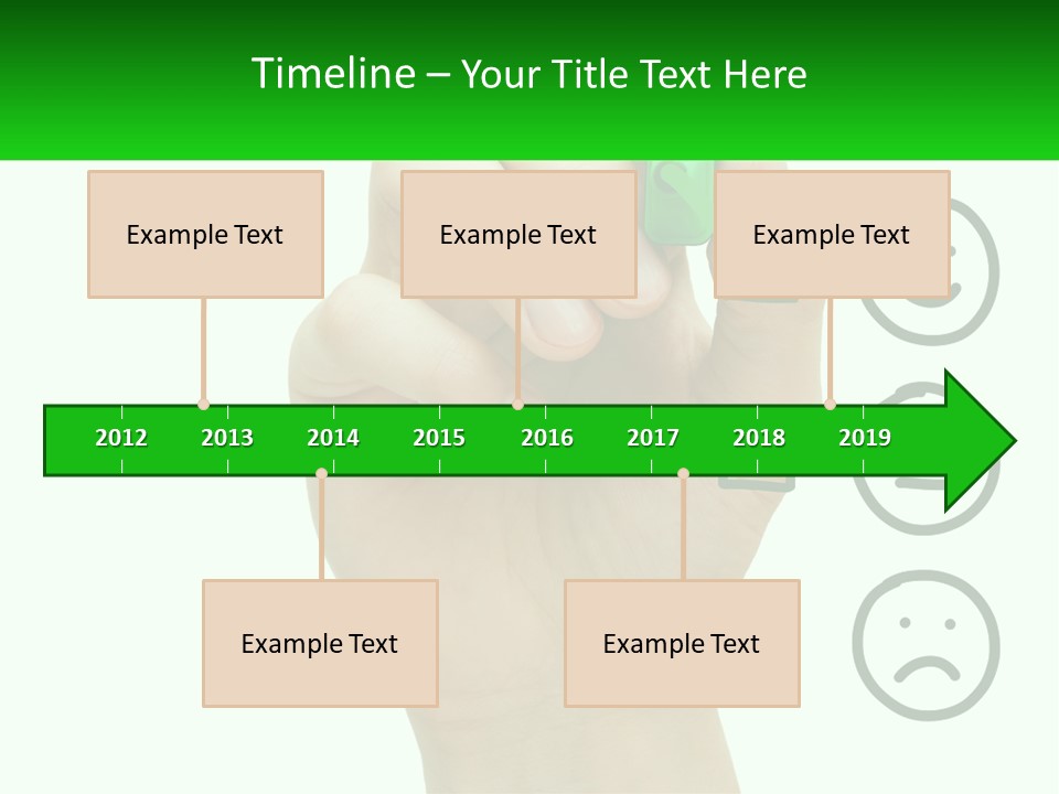 A Hand Writing On A Green Business Card PowerPoint Template