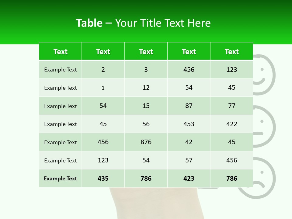 A Hand Writing On A Green Business Card PowerPoint Template