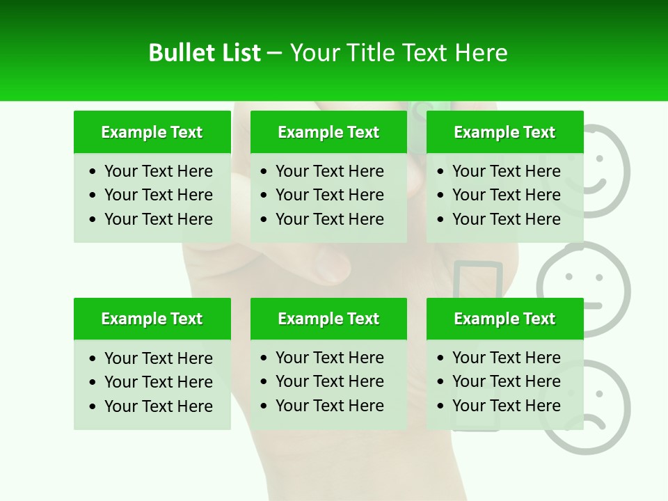 A Hand Writing On A Green Business Card PowerPoint Template