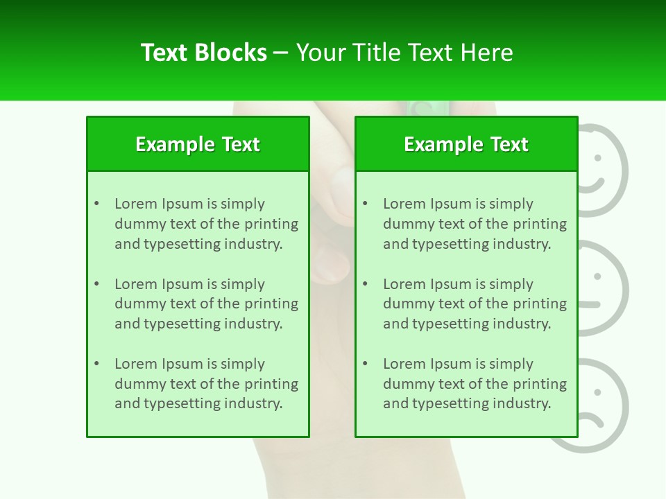 A Hand Writing On A Green Business Card PowerPoint Template