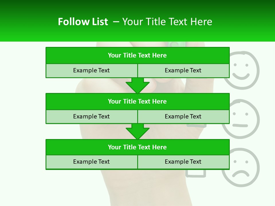 A Hand Writing On A Green Business Card PowerPoint Template