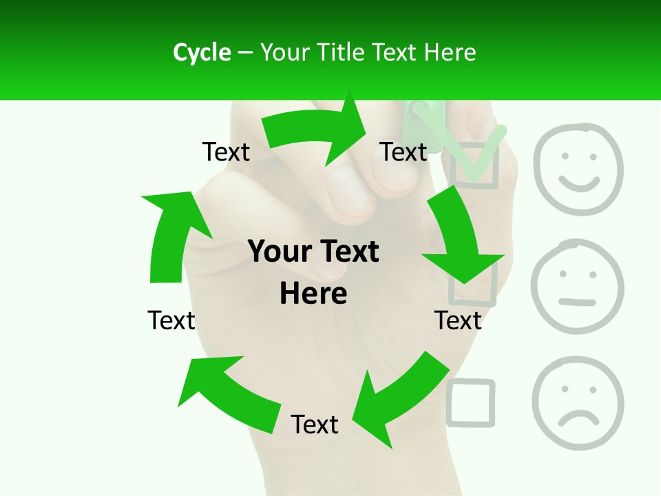 A Hand Writing On A Green Business Card PowerPoint Template