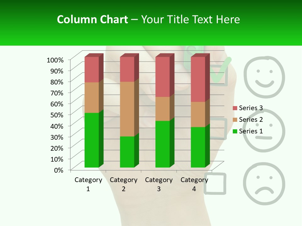 A Hand Writing On A Green Business Card PowerPoint Template