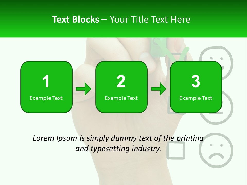 A Hand Writing On A Green Business Card PowerPoint Template