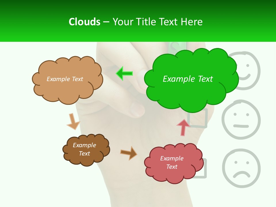 A Hand Writing On A Green Business Card PowerPoint Template