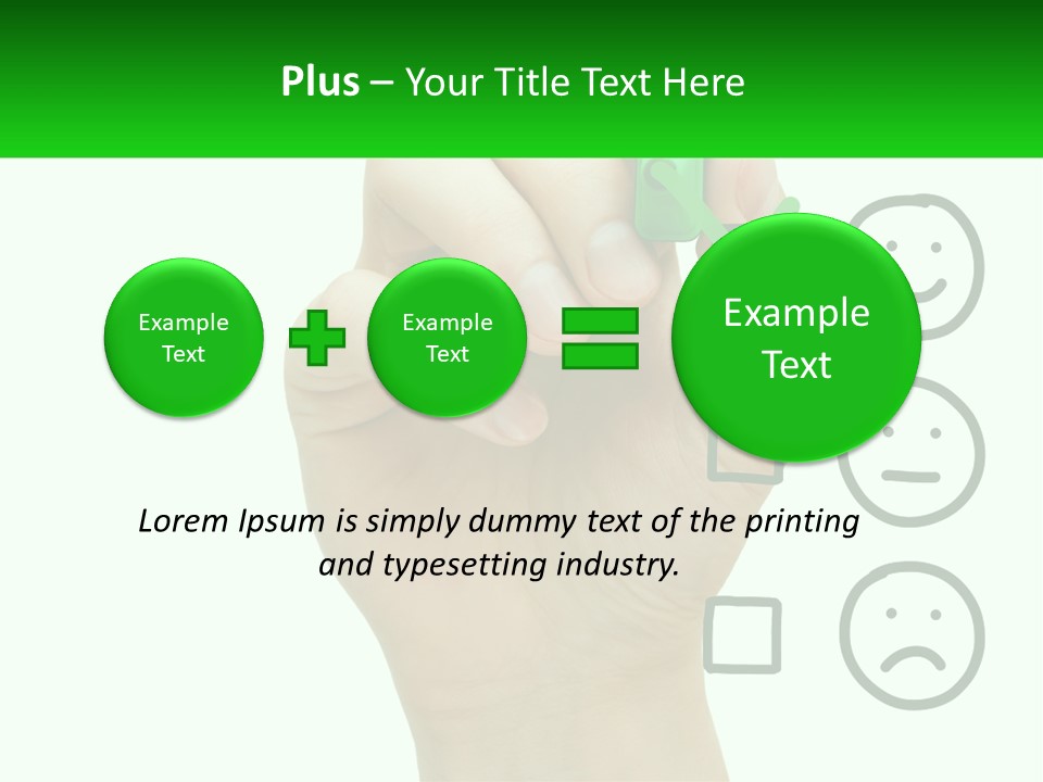 A Hand Writing On A Green Business Card PowerPoint Template