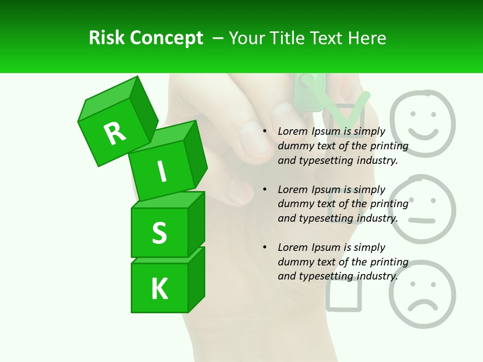 A Hand Writing On A Green Business Card PowerPoint Template