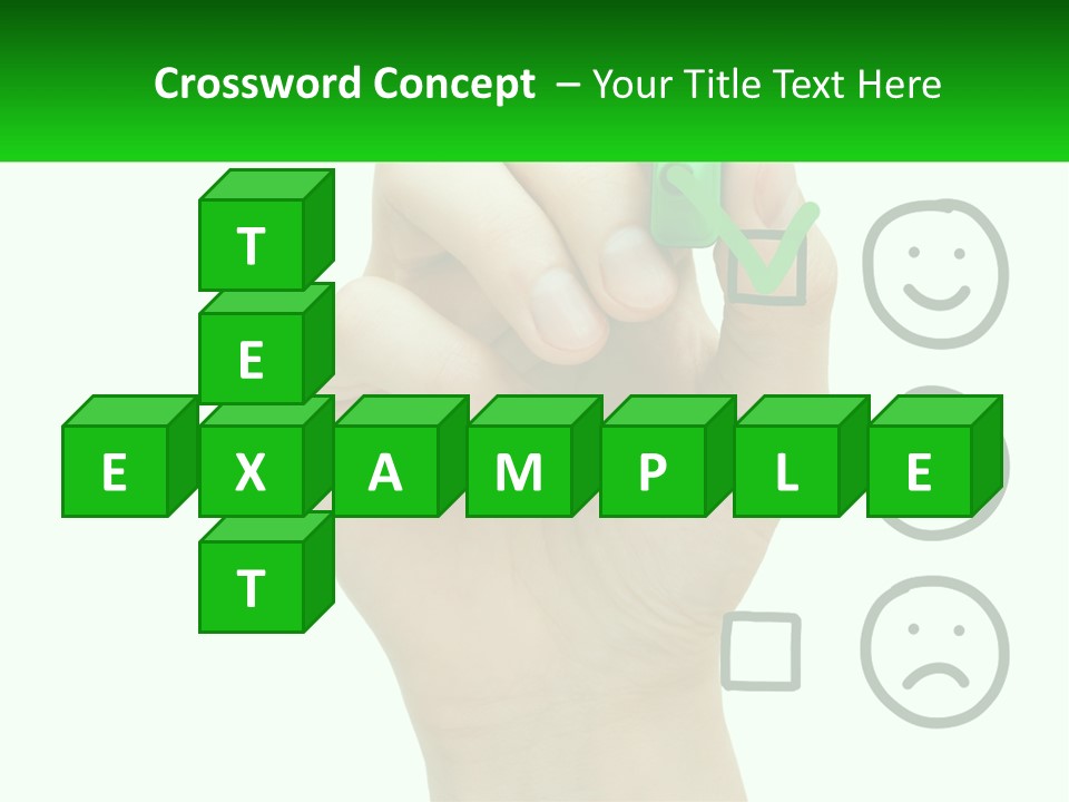 A Hand Writing On A Green Business Card PowerPoint Template