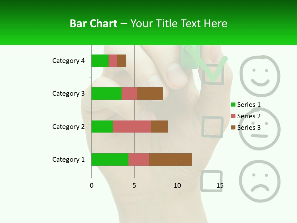 A Hand Writing On A Green Business Card PowerPoint Template