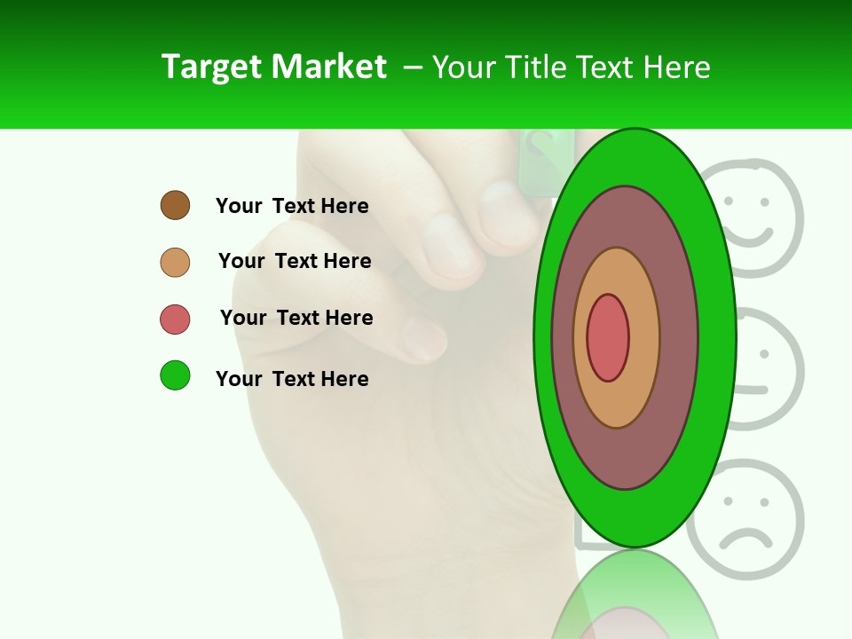 A Hand Writing On A Green Business Card PowerPoint Template