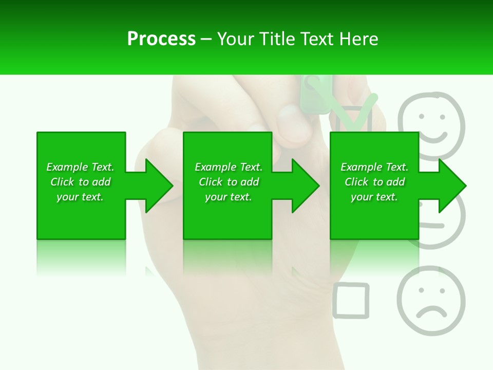 A Hand Writing On A Green Business Card PowerPoint Template