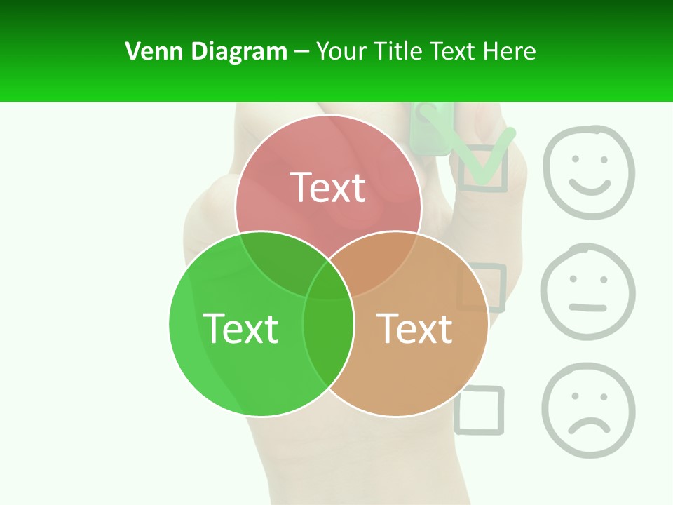 A Hand Writing On A Green Business Card PowerPoint Template