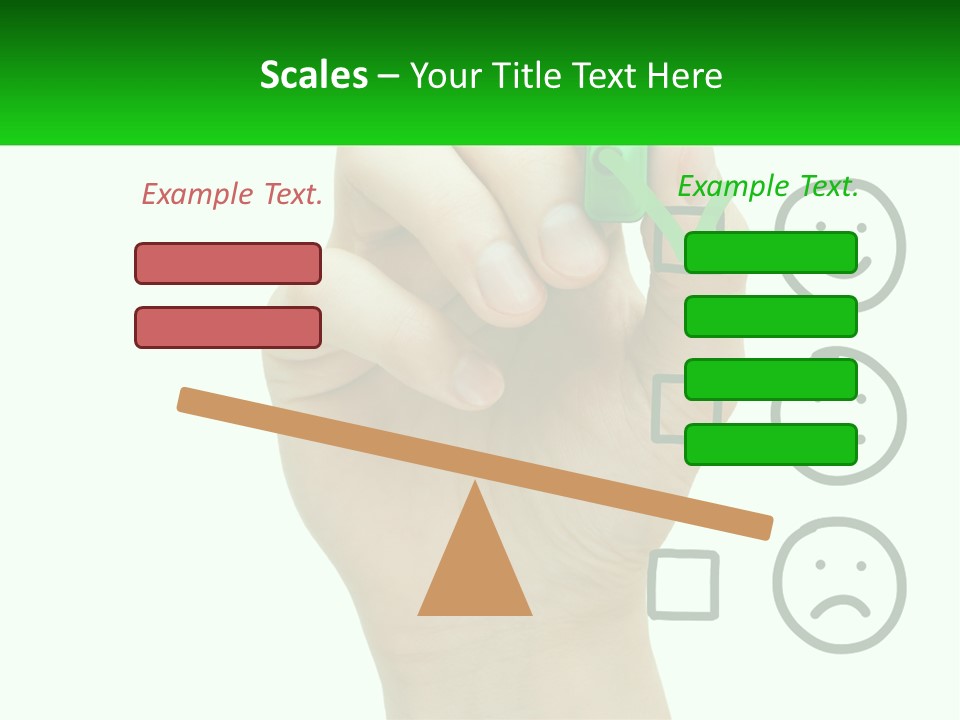 A Hand Writing On A Green Business Card PowerPoint Template
