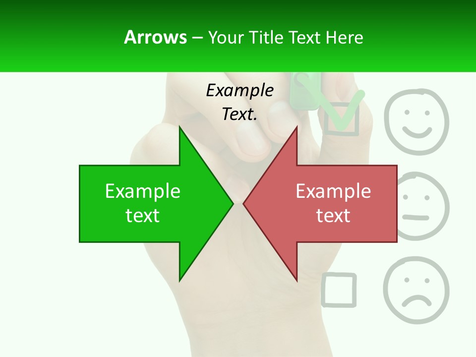 A Hand Writing On A Green Business Card PowerPoint Template