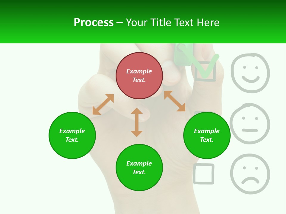 A Hand Writing On A Green Business Card PowerPoint Template