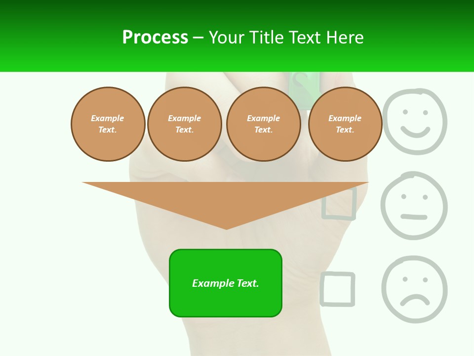 A Hand Writing On A Green Business Card PowerPoint Template