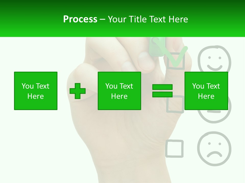 A Hand Writing On A Green Business Card PowerPoint Template