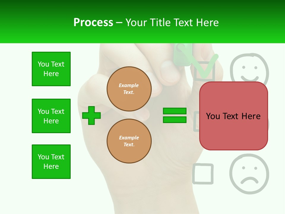 A Hand Writing On A Green Business Card PowerPoint Template
