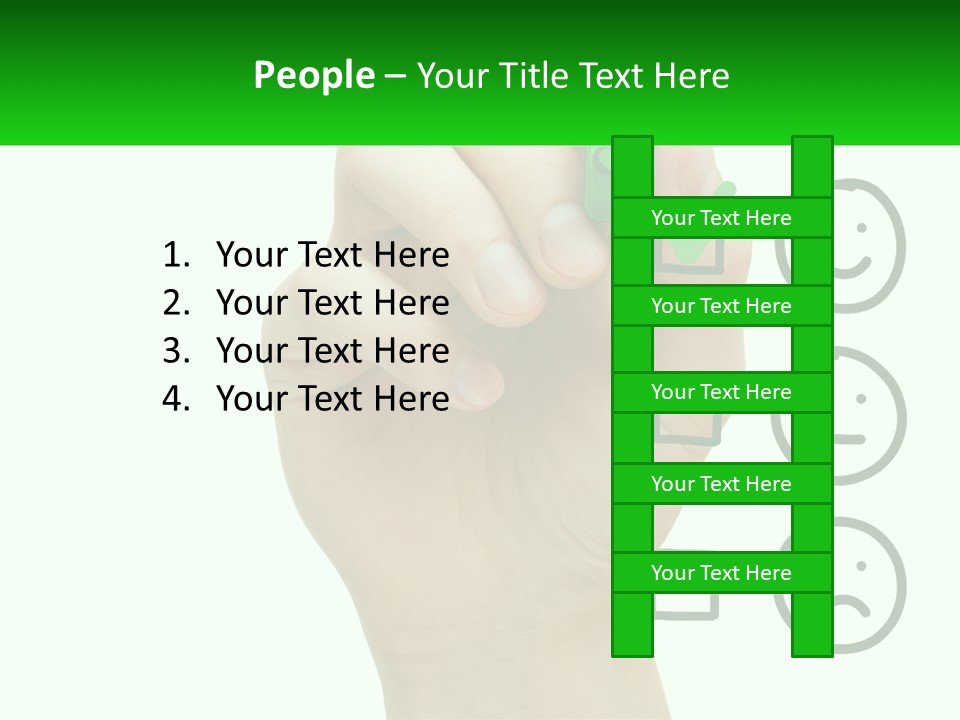 A Hand Writing On A Green Business Card PowerPoint Template