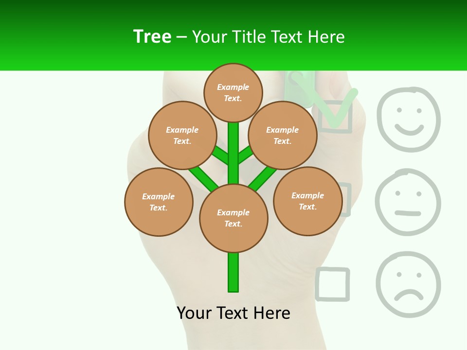 A Hand Writing On A Green Business Card PowerPoint Template
