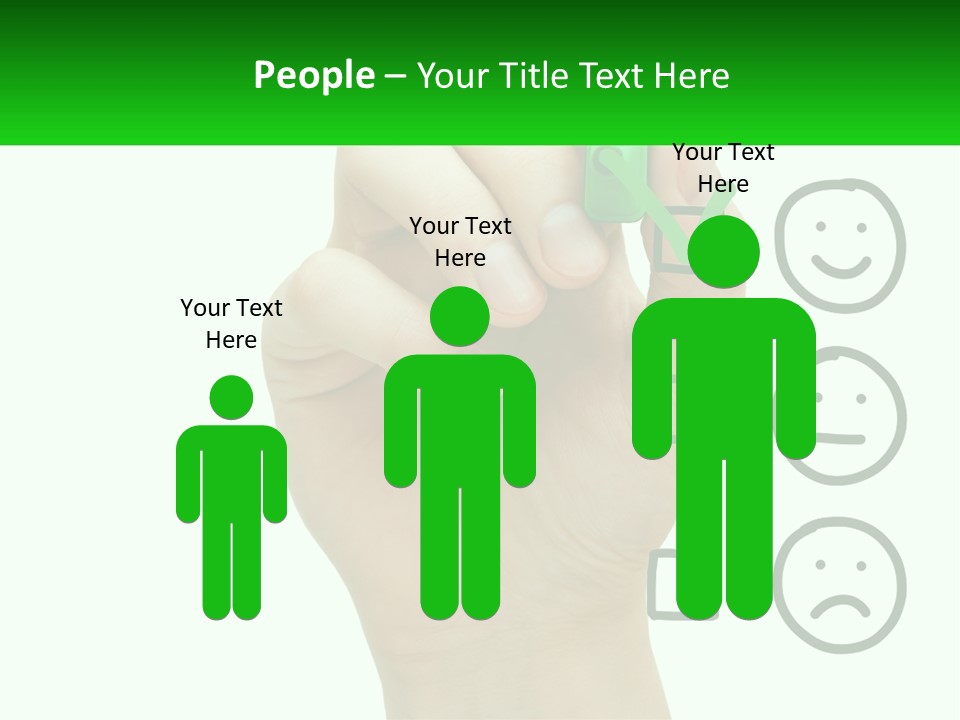 A Hand Writing On A Green Business Card PowerPoint Template