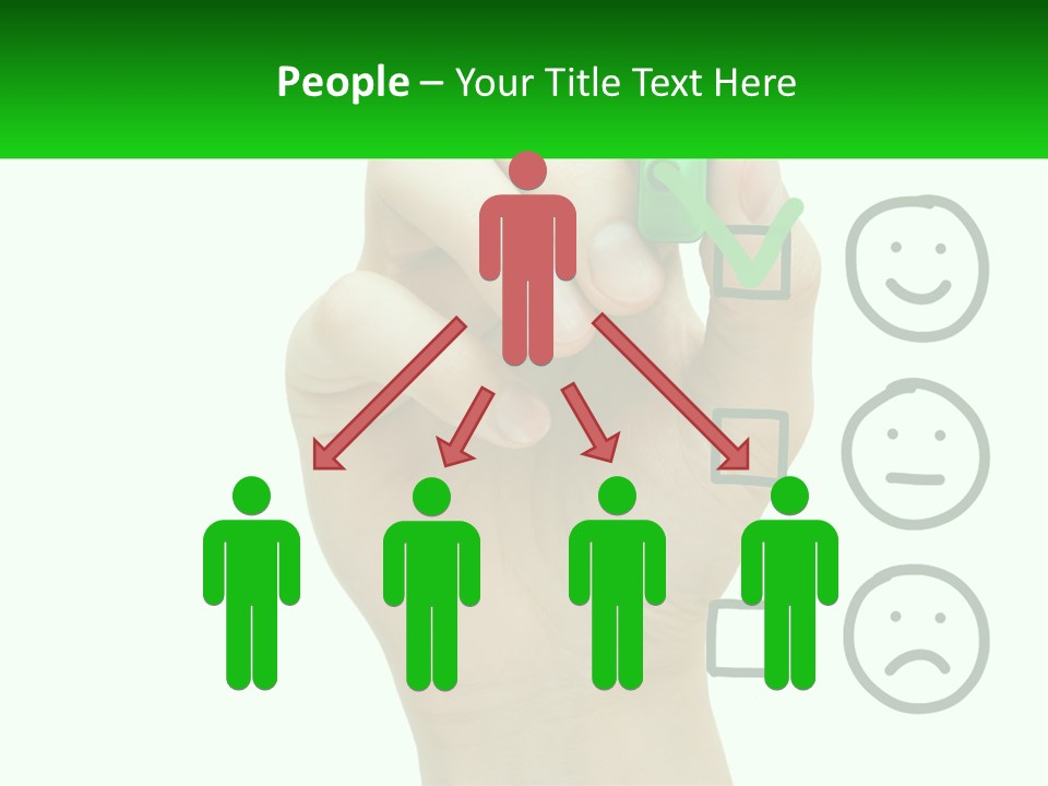 A Hand Writing On A Green Business Card PowerPoint Template