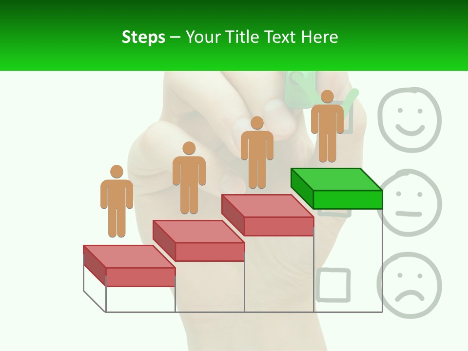 A Hand Writing On A Green Business Card PowerPoint Template