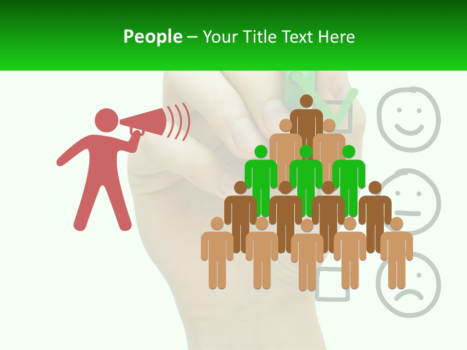 A Hand Writing On A Green Business Card PowerPoint Template