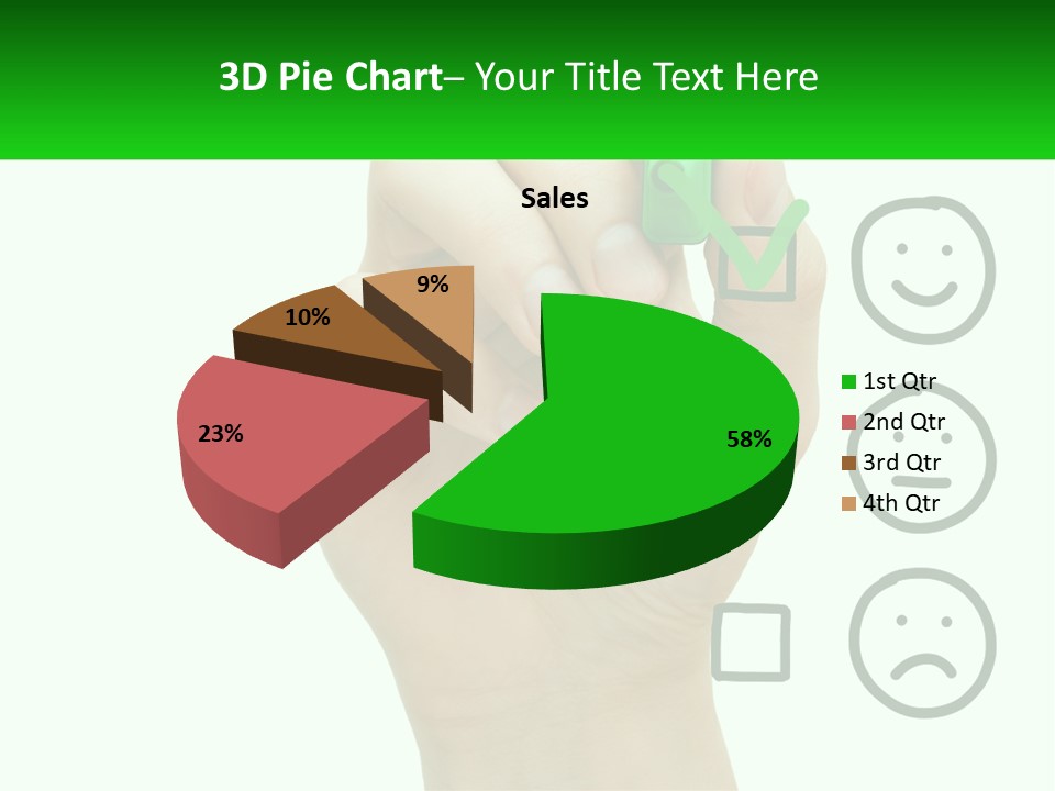A Hand Writing On A Green Business Card PowerPoint Template