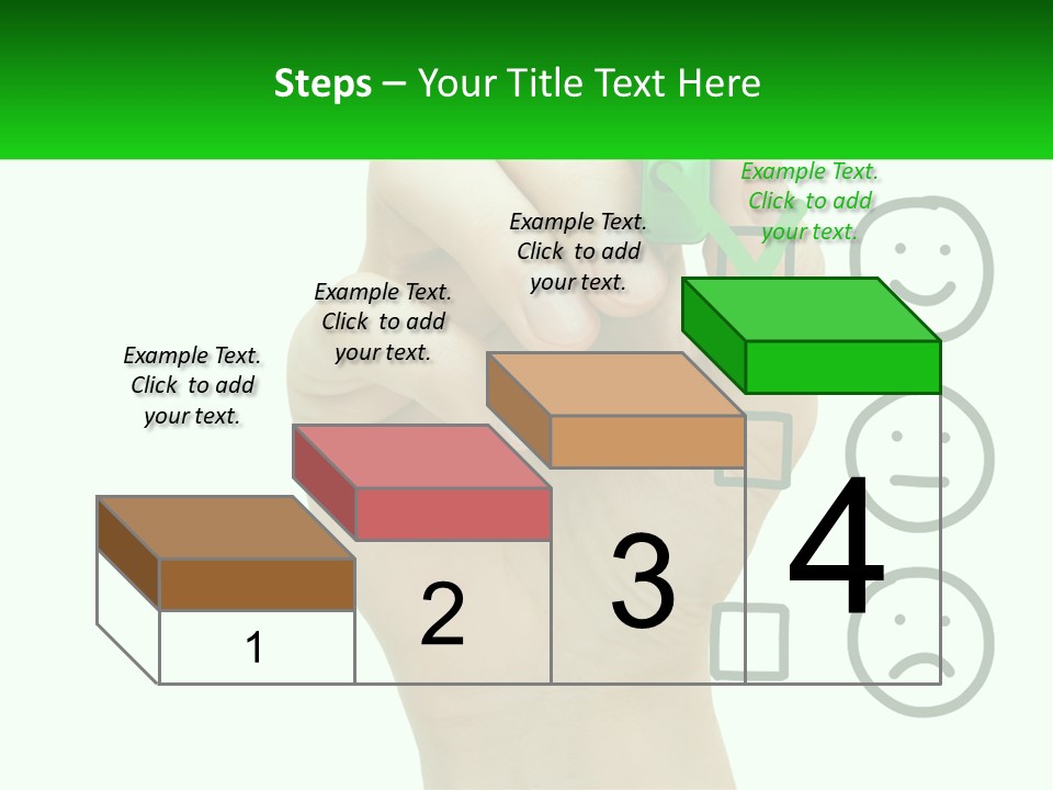 A Hand Writing On A Green Business Card PowerPoint Template