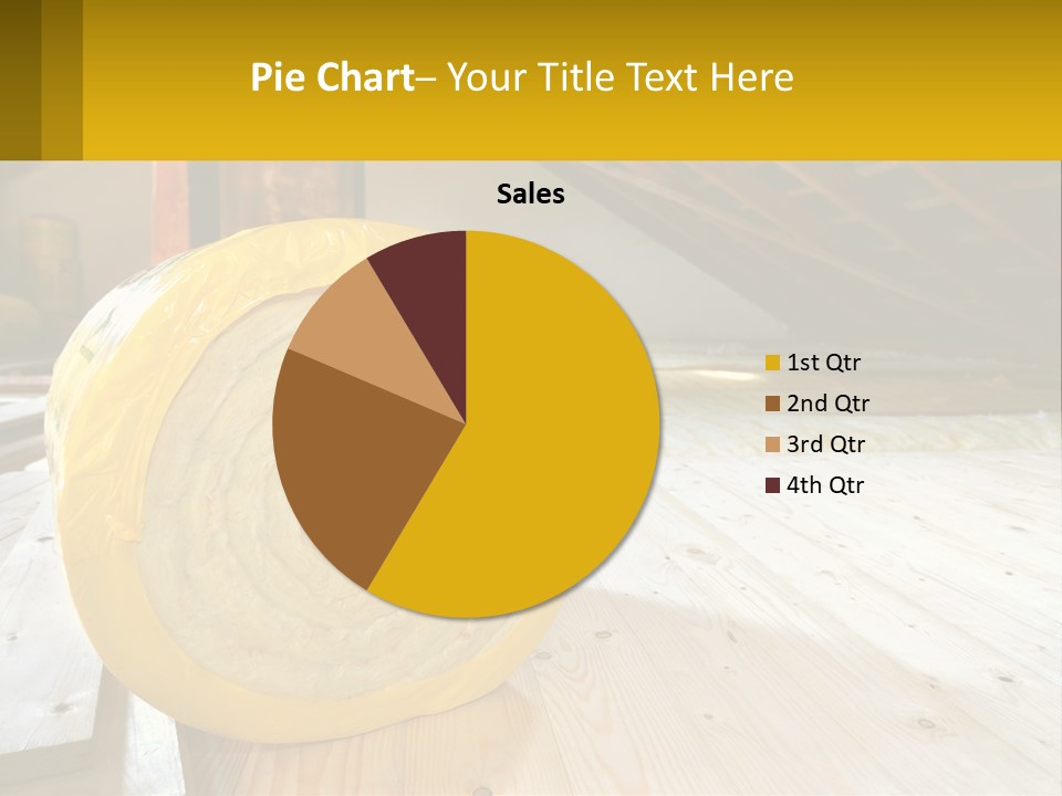 A Yellow Roll Of Insulation In A Attic PowerPoint Template