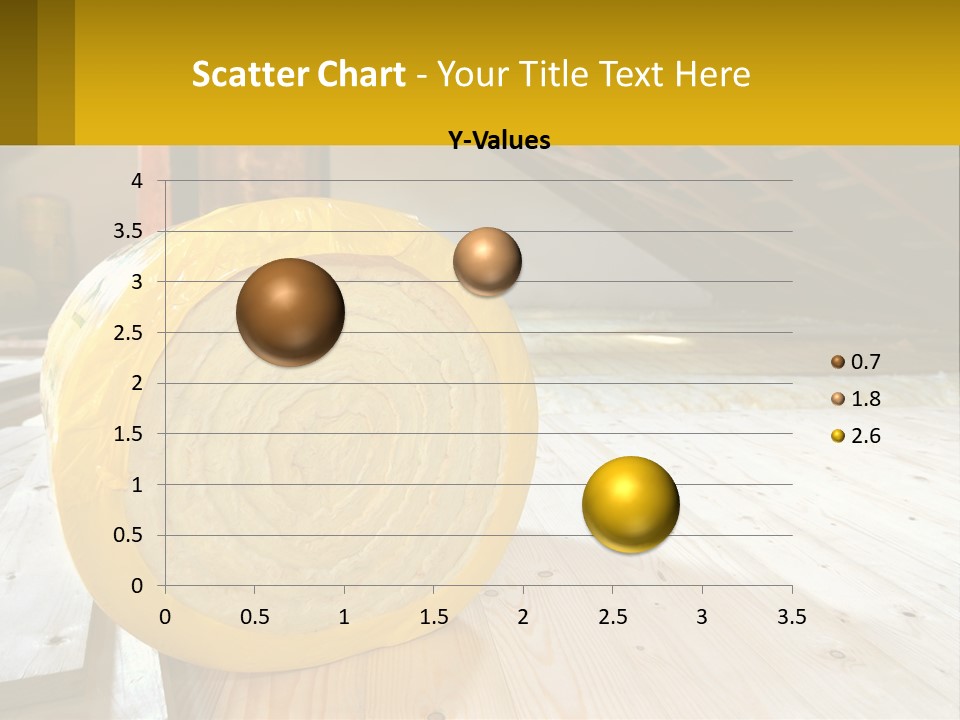 A Yellow Roll Of Insulation In A Attic PowerPoint Template