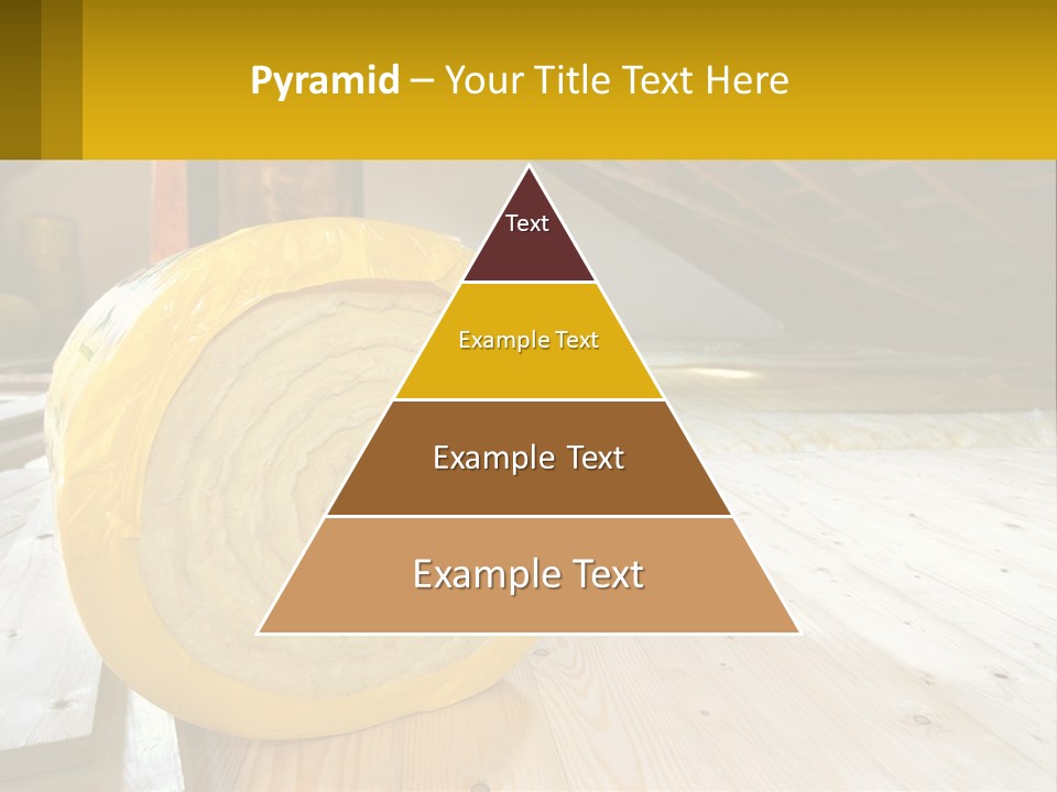 A Yellow Roll Of Insulation In A Attic PowerPoint Template