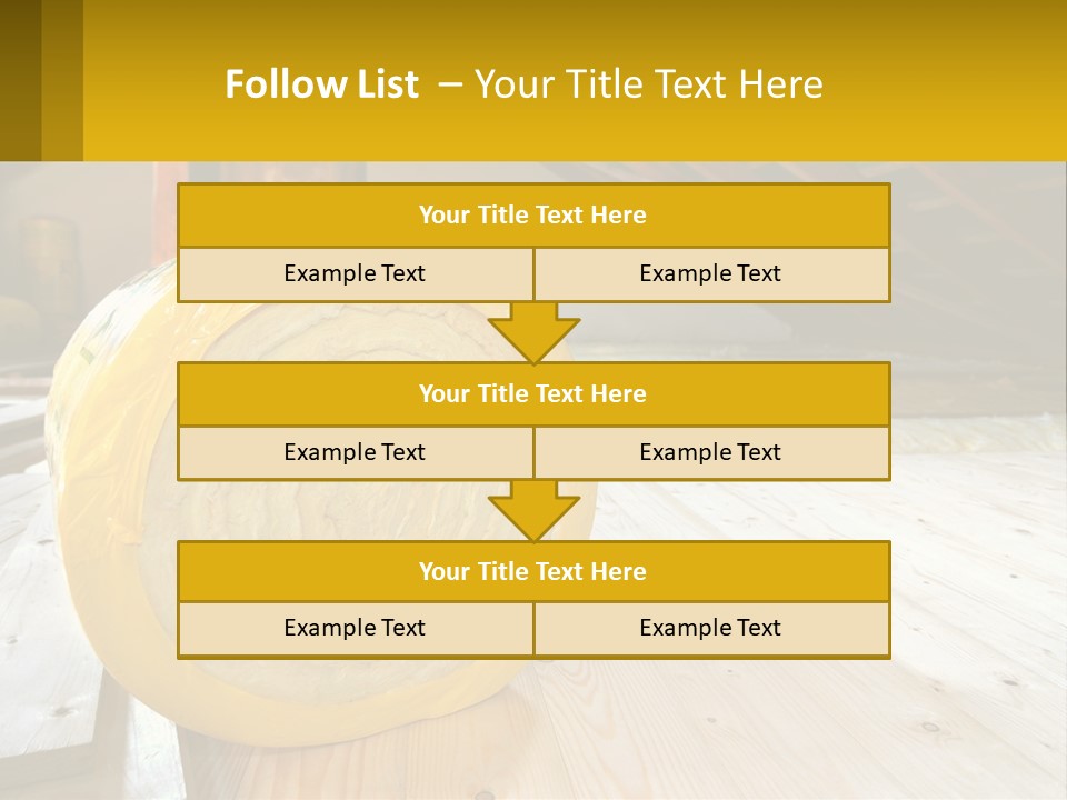 A Yellow Roll Of Insulation In A Attic PowerPoint Template