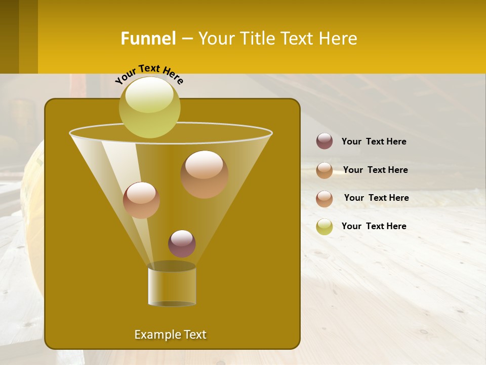 A Yellow Roll Of Insulation In A Attic PowerPoint Template