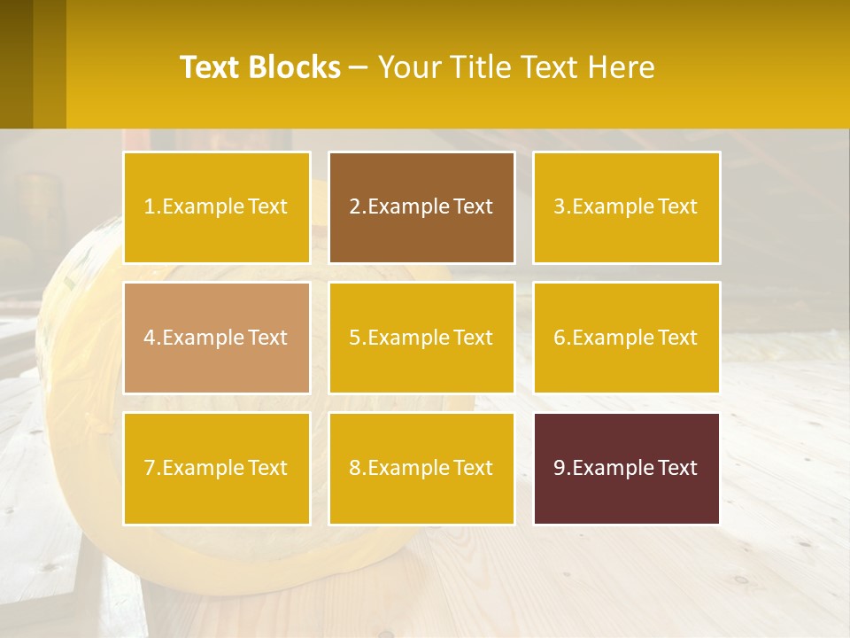 A Yellow Roll Of Insulation In A Attic PowerPoint Template