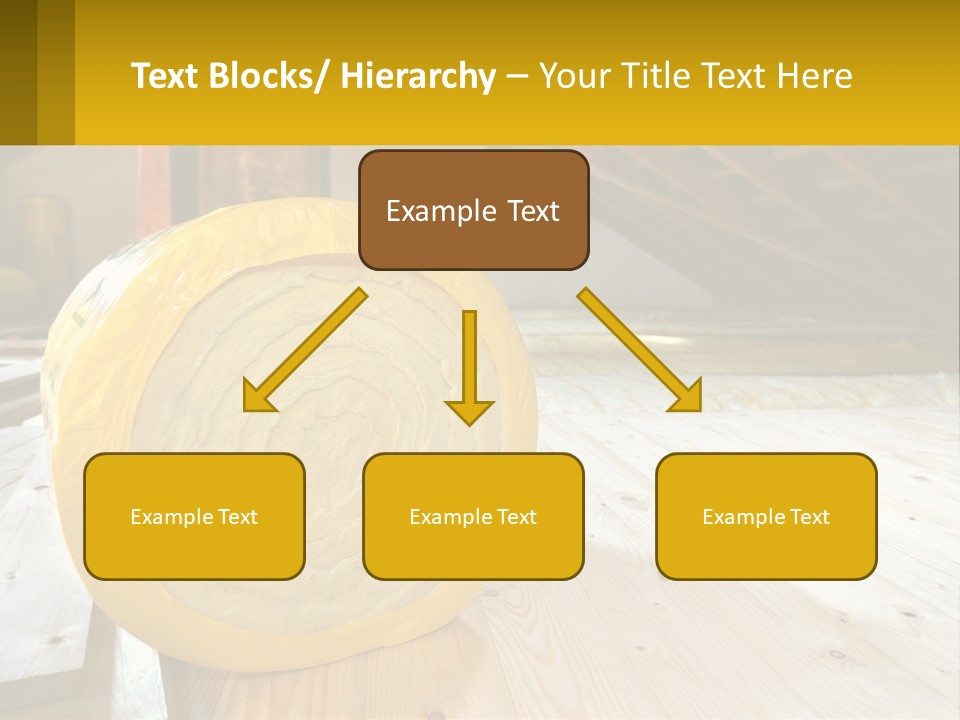 A Yellow Roll Of Insulation In A Attic PowerPoint Template