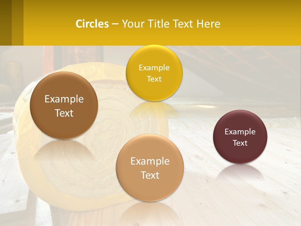 A Yellow Roll Of Insulation In A Attic PowerPoint Template