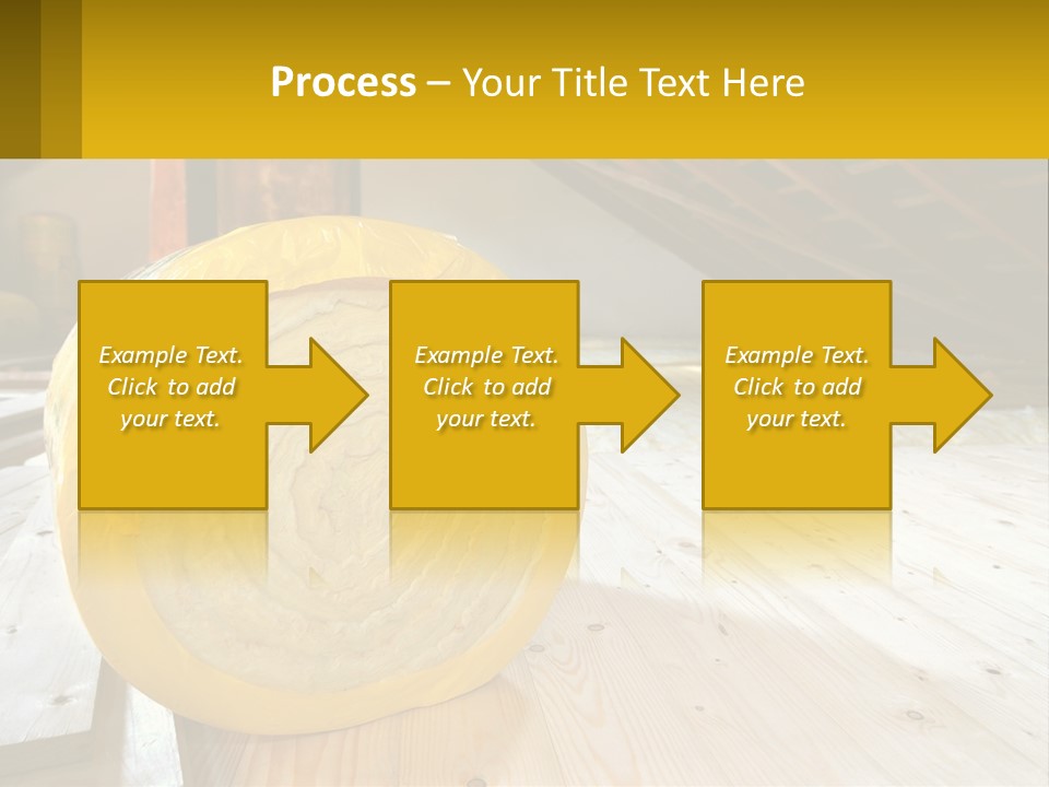 A Yellow Roll Of Insulation In A Attic PowerPoint Template