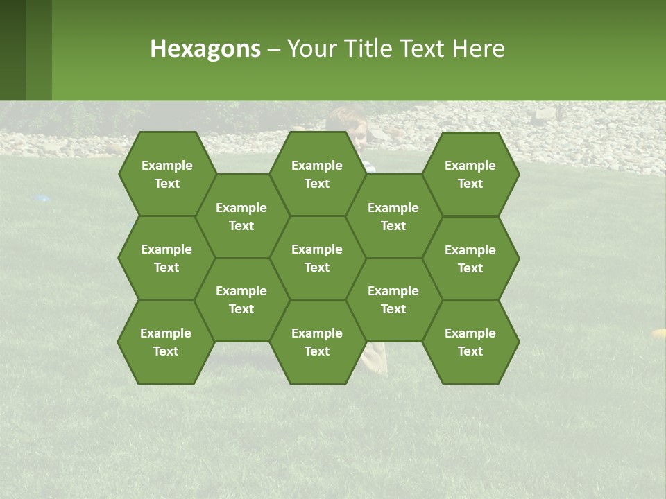 A Young Boy Standing On Top Of A Lush Green Field PowerPoint Template