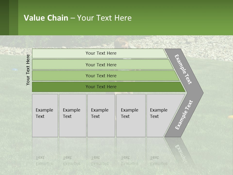 A Young Boy Standing On Top Of A Lush Green Field PowerPoint Template