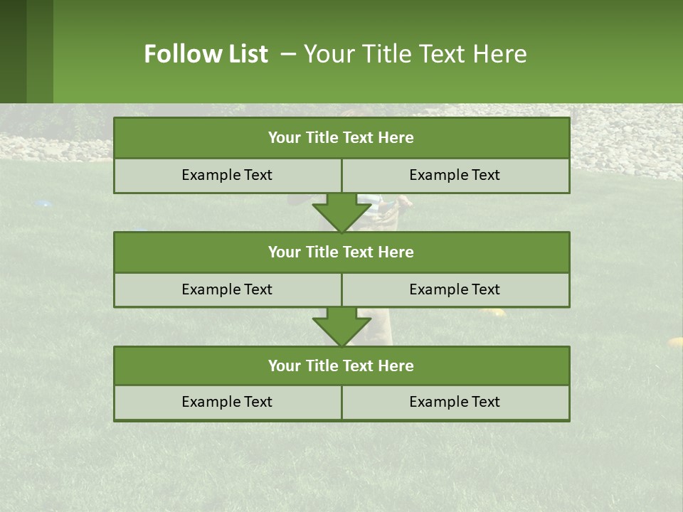 A Young Boy Standing On Top Of A Lush Green Field PowerPoint Template