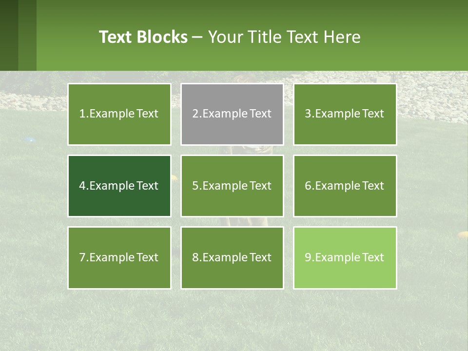 A Young Boy Standing On Top Of A Lush Green Field PowerPoint Template