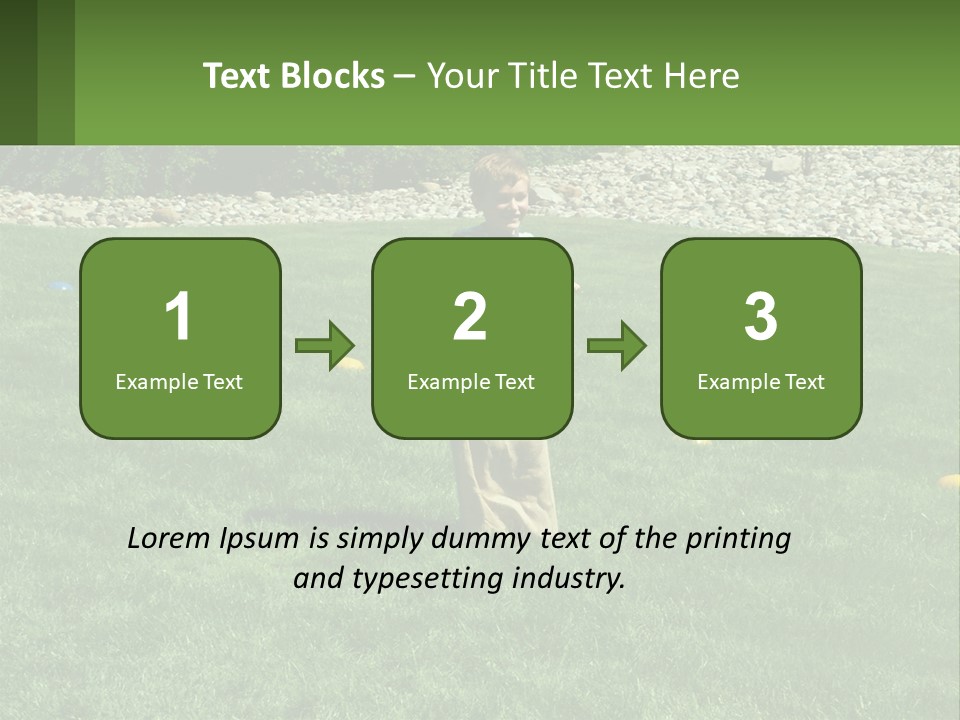 A Young Boy Standing On Top Of A Lush Green Field PowerPoint Template