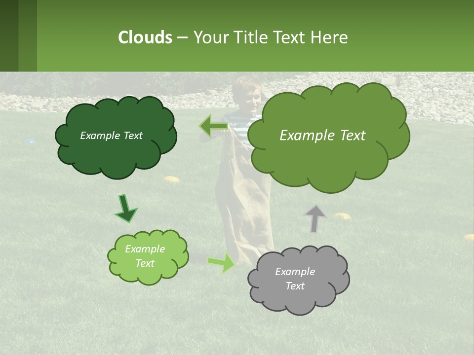 A Young Boy Standing On Top Of A Lush Green Field PowerPoint Template
