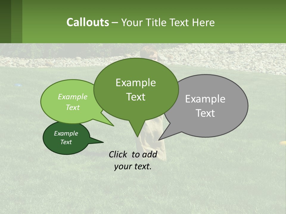 A Young Boy Standing On Top Of A Lush Green Field PowerPoint Template