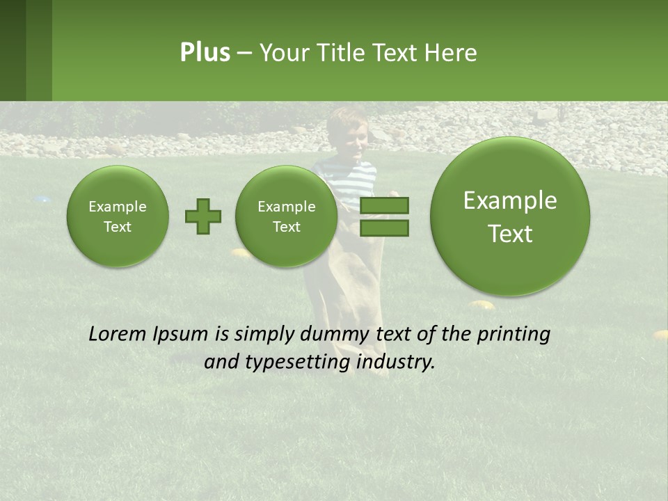 A Young Boy Standing On Top Of A Lush Green Field PowerPoint Template