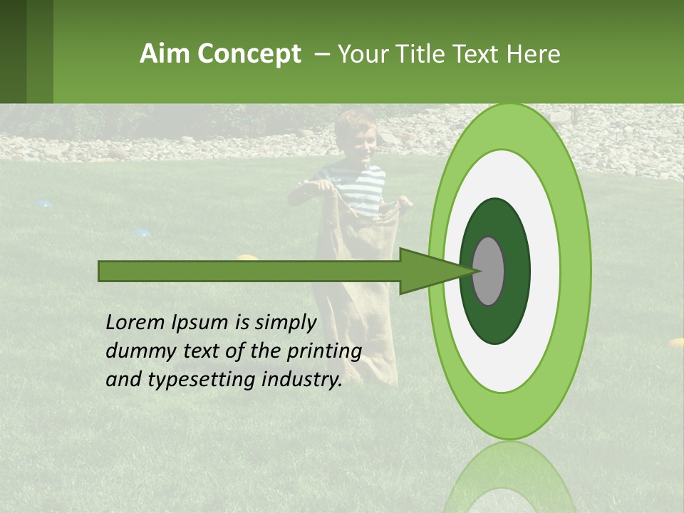 A Young Boy Standing On Top Of A Lush Green Field PowerPoint Template